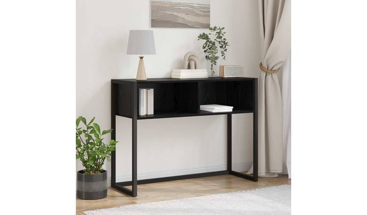 Walplus Engineered Wood End Table - Black Oak - 100 x 36 x 75 cm