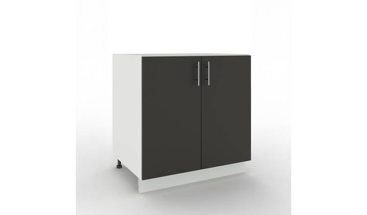 JD Greta 800mm Adjustable Leg Base Cabinet with 2 Doors - Dark Grey Matt