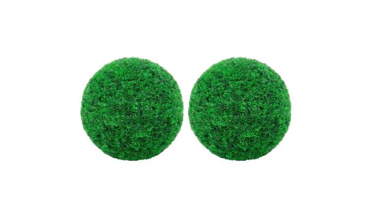 Walplus Set of 2 Artificial Boxwood Balls - Green - 45 cm