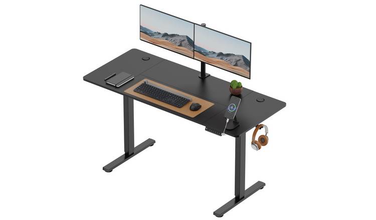Vonhaus 140 x 60cm Electric Height Adjustable Standing Desk - Black