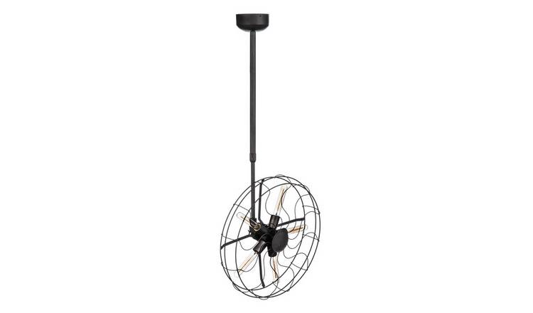 Orsina Vintage Fan Design Ceiling Light - Black