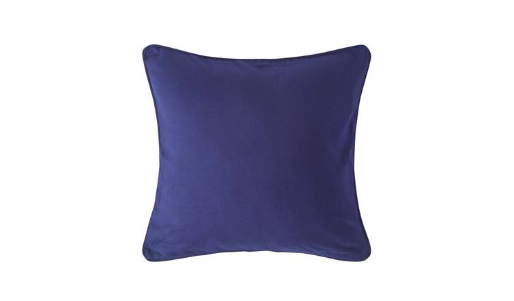 Homescapes Navy Blue Cotton Plain Cushion Cover - 60 x 60 cm