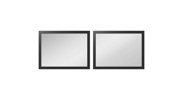 HOMCOM Set of 2 Rectangular Wall Mounted Wall - Black