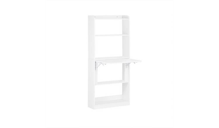 SoBuy 1 Door 3 Shelf Computer Desk - White