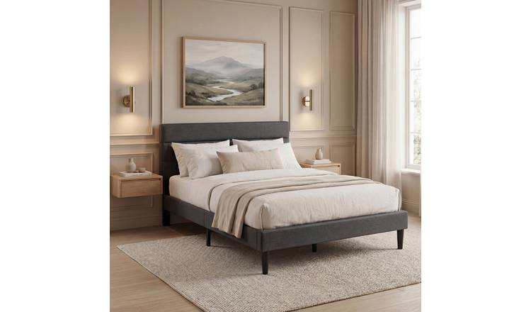 Vida Designs Vandura King Fabric Bed - Dark Grey