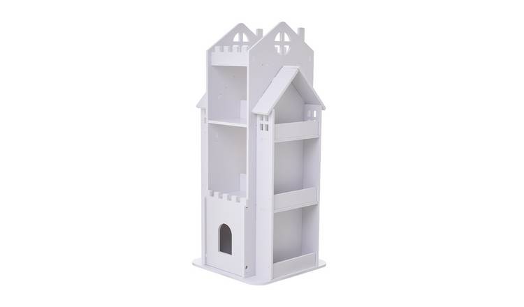 Living and Home 4 Tier Castle Kids Rotating Bookshelf - White