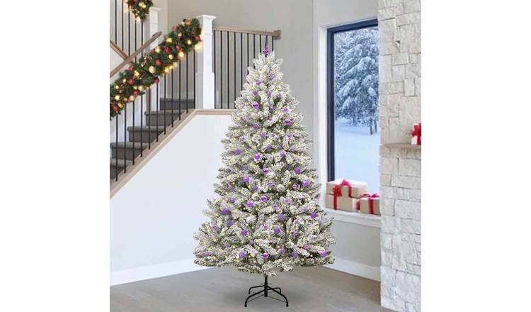 Walplus LED PVC Artificial Christmas Tree - Green and White - 120 x 120 x 240 cm