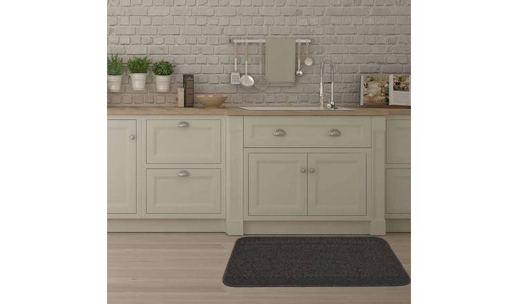 The Rugs Dark Grey Washable Bordered Rug - 57 x 90cm
