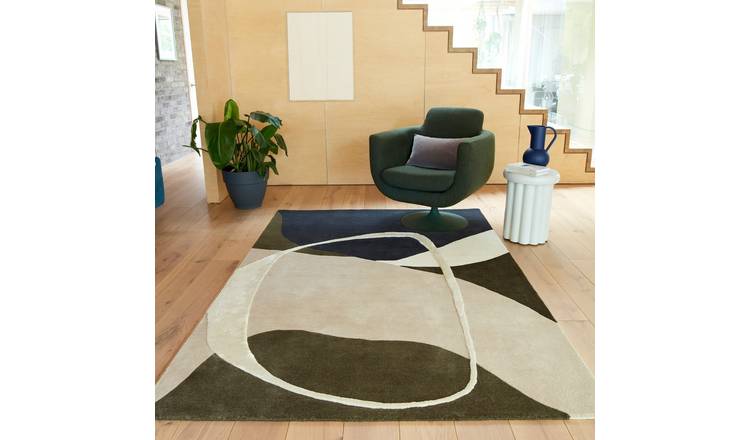 Mega Flooring Green Modern Abstract Rug - 120 x 170cm
