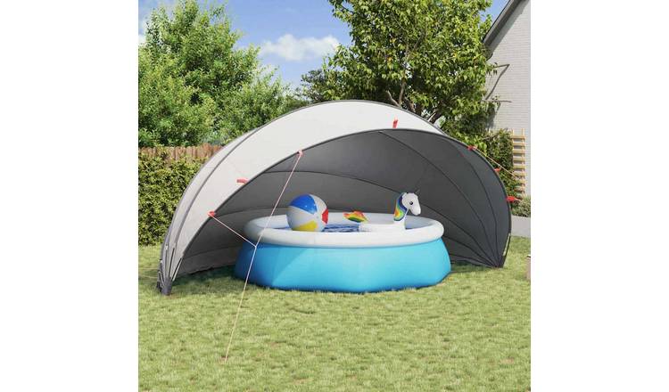Walplus Polyester Pool Dome - Grey and Orange - 592 x 590 x 275 cm