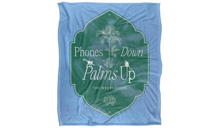 The White Lotus Phones Down Blue & Green Blanket - 152cm x 127cm