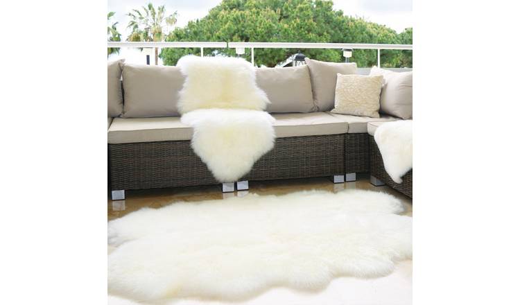 Mega Flooring White Shaggy Plain Rug - 65 x 95cm