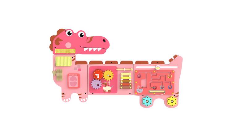 AIYAPLAY Dinosaur Toddler MDF Wall-Mounted Busy Board - Pink