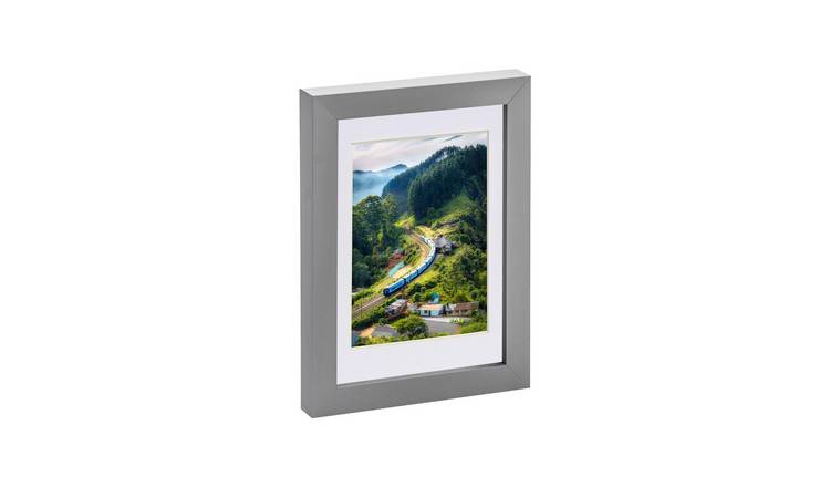 Nicola Spring Photo Frame - 5" x 7" with Mount - Grey/White