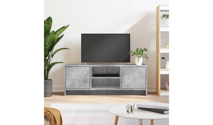 Walplus Engineered Wood TV Cabinet - Stone Grey - 102 x 30 x 37.5 cm