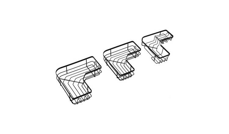 Living and Home 3-Piece Corner Shower Caddy Set