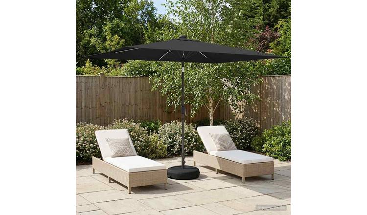 Walplus Polyester Garden Parasol - Anthracite - 290 x 190 x 235 cm