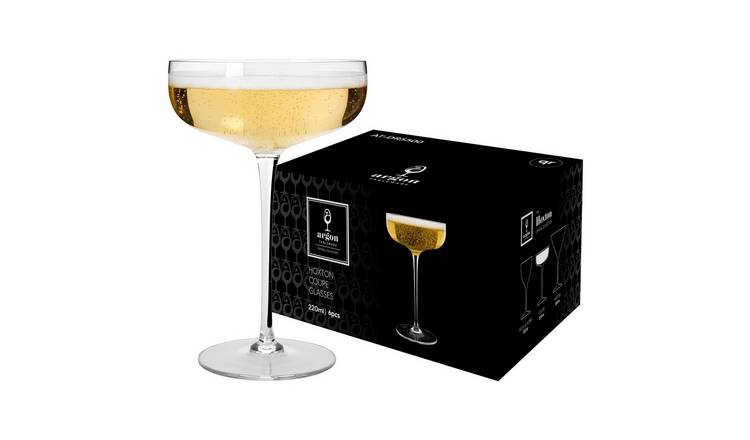 Argon Tableware Hoxton Crystal Champagne Coupe Glasses - 220ml - Pack of 24