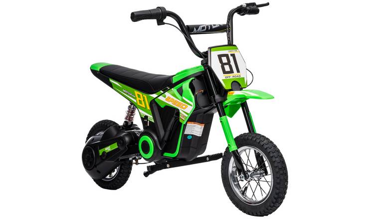 AIYAPLAY 24V 250W 8 to 12 Years 12 Inch Tyres Electric Ride on Motorbike – Green