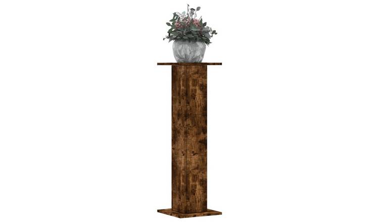 Walplus Pack of 2 Engineered Wood Plant Stand - Smoked Oak - 30x30x95 cm
