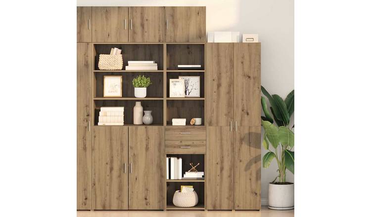 Walplus Engineered Wood Highboard - Oak - 45 x 42.5 x 185 cm