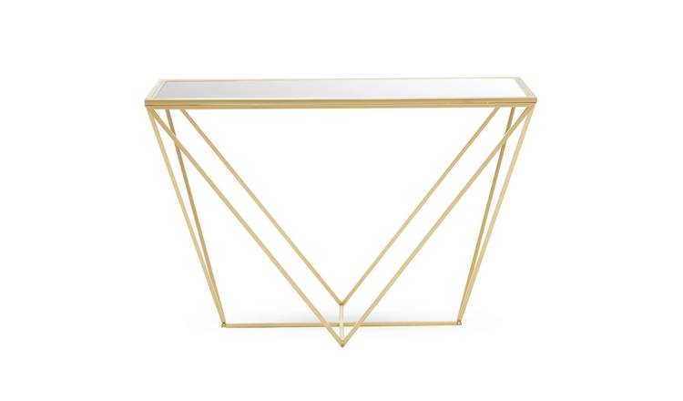 Orsina Farran Mirrored Glass Console Table – Gold