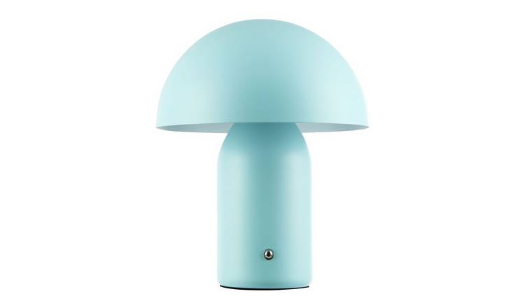 Happy Homewares Rechargeable Mushroom in Mat Duck Egg Table Lamp - 20cm