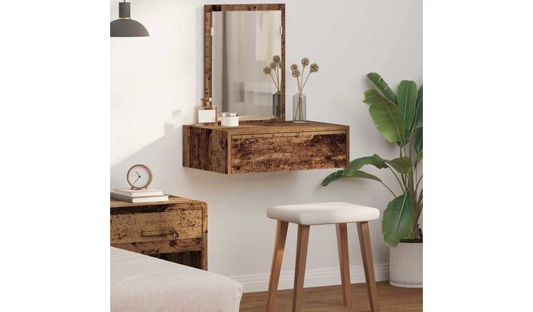 Walplus 1 Drawer Engineered Wood Dressing Table - Brown - 60 x 40 x 70 cm