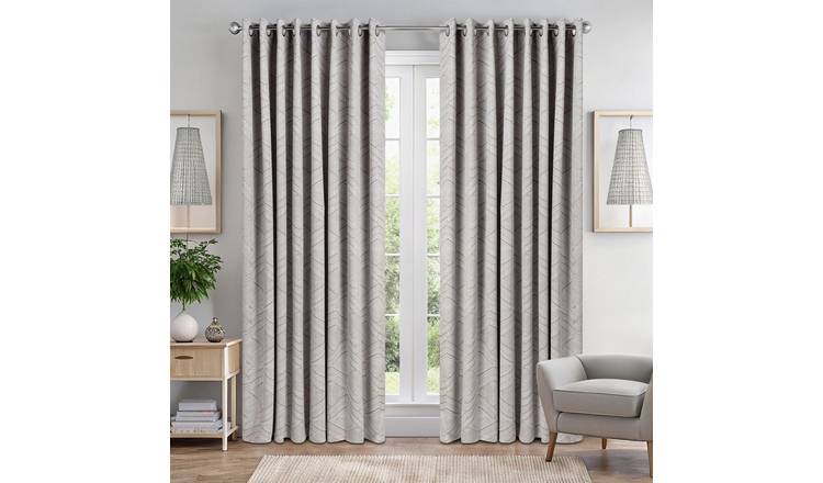 Luxury Living Aztec Blackout Eyelet Curtains 168cm x 229cm - Cream
