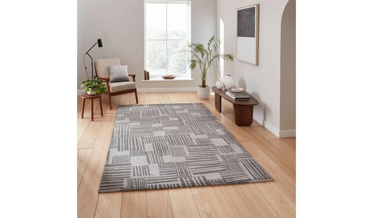 Mega Flooring Grey Modern Abstract Rug - 80 x 150cm