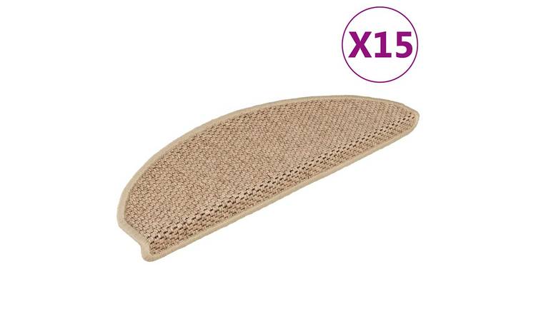 Walplus Pack of 15 Self-Adhesive Polypropylene Stair Mats - Sand - 65 x 21 cm