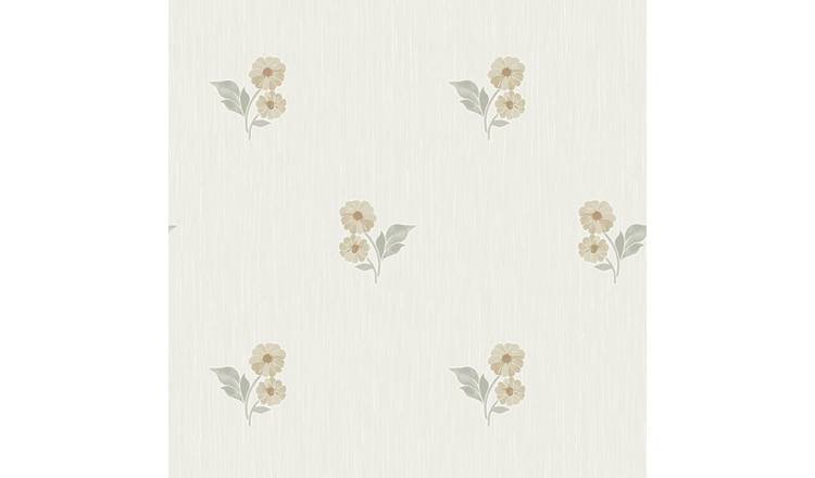 Grandeco Clematis Floral Sprig Textured Blown Vinyl Wallpaper - Sage