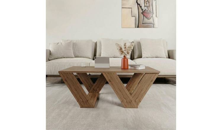 Decortie Pipra Melamine Particleboard Coffee Table - Dark Oak