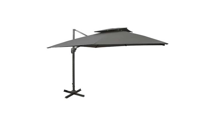 Walplus Double Top Cantilever Parasol - Anthracite - 300 x 300 x 258 cm