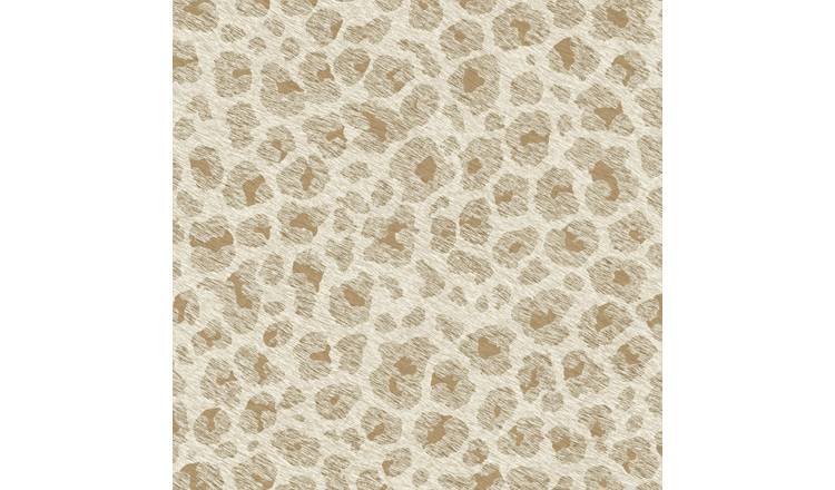 Grandeco Paul Moneypenny Leopard Print Textured Wallpaper - Cream Gold