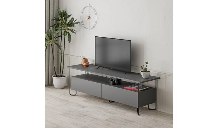 Decortie Cornea TV Unit Particleboard on Metal Frame - Anthracite