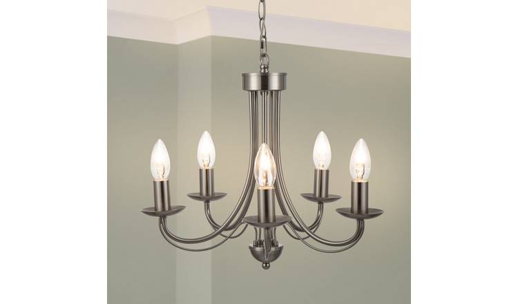Cosylyte Elmore 5 Light Traditional Classic Metal Pendant Light - Brushed Nickel