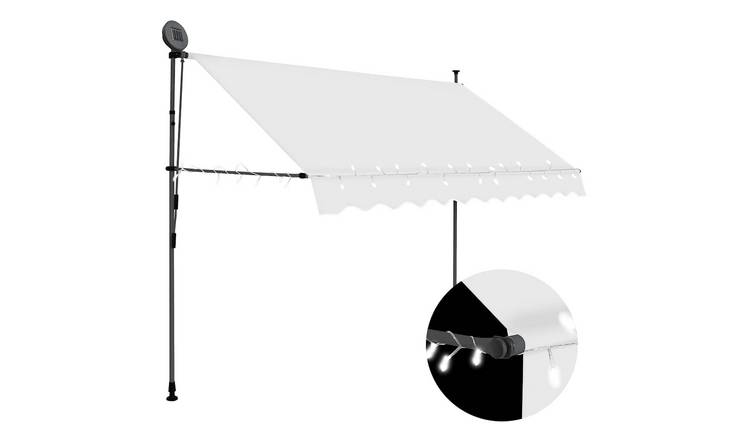 Walplus Electric Polyester Retractable Awning - Cream - 250 x 120 cm