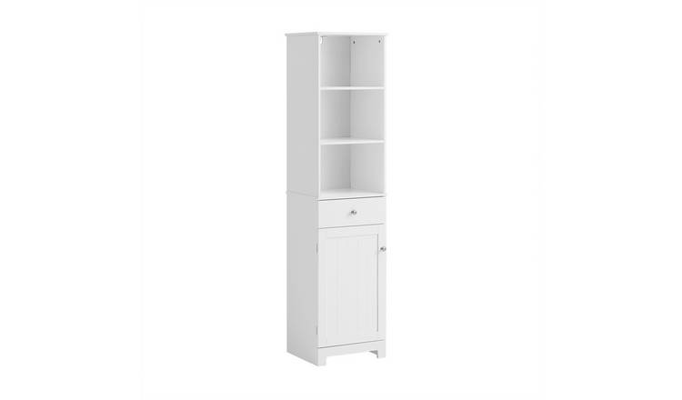 SoBuy 1 Drawer 3 Shelf Tall Freestanding Unit - White