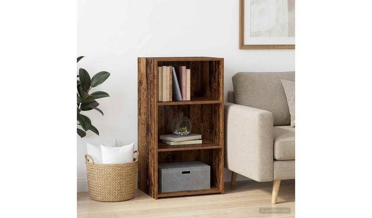 Walplus 2 Shelf Rectangular Sideboard - Old Wood - 50 x 41 x 93 cm