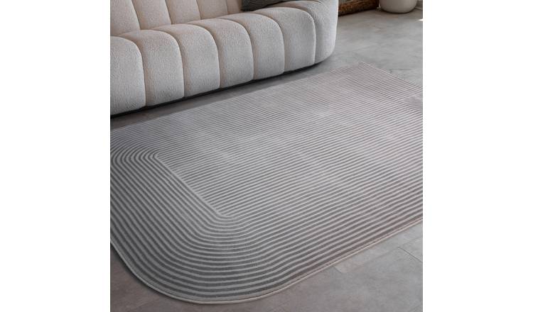 Mega Flooring Silver Modern Abstract Rug - 120 x 170cm