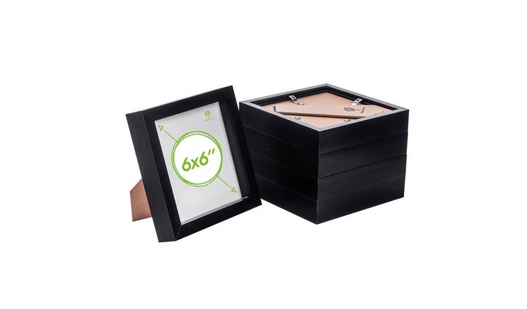 Nicola Spring 3D Box Photo Frames - 6 x 6" and 4 x 4" Mount - Pack of 5