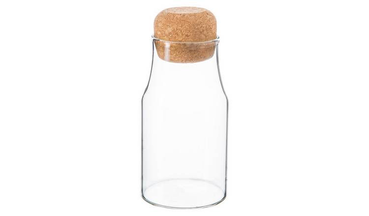 Argon Tableware Glass Storage Bottle with Cork Lid