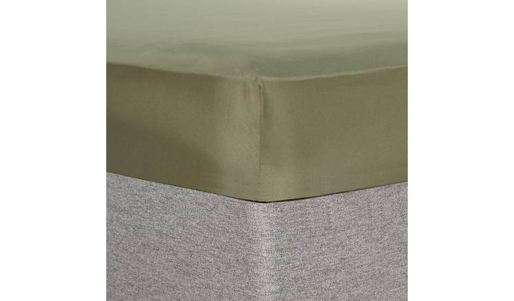OHS Plain Dyed Microfibre Fitted Bed Sheet Woodland Green - Double