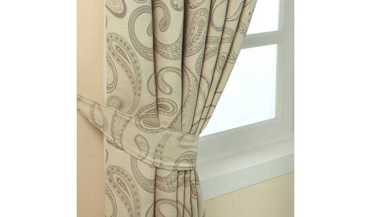 Homescapes Pack of 2 Paisley Jacquard Curtain Tie Backs – Cream