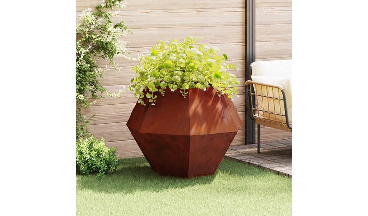 Walplus Corten Steel Garden Planter - Rusty - 100 x 100 x 80 cm
