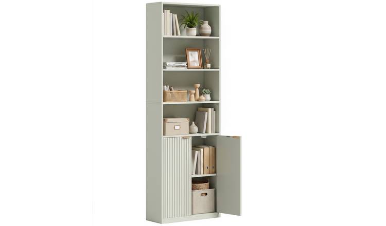 HOMCOM 6 Tier Slim Freestanding Shelving Unit - Light Green