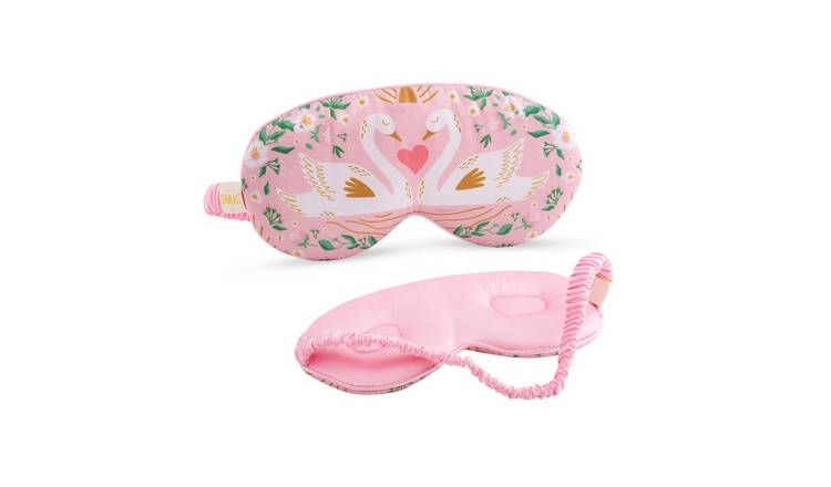 SMUG Cloud Padded Satin Sleep Mask - Swans Print