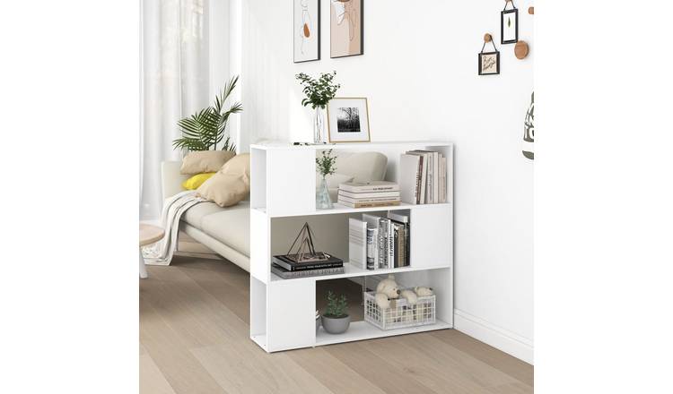 Walplus Engineered Wood Book Cabinet - White - 100 x 24 x 94 cm