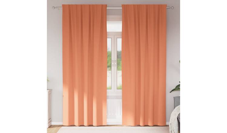 Walplus Set of 2 Ring Top Blackout Curtains - Terracotta - 245 x 140 cm